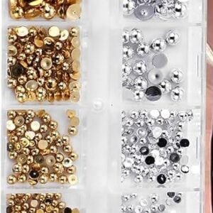 ADORNO PARA UÑAS – PIEDRITAS DORADAS Y PLATEADAS