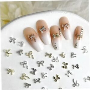 ADORNO PARA UÑAS – MOÑOS DORADOS Y PLATEADOS