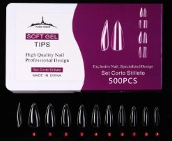 SOFT GEL TIPS PRELIMADO STILETTO (LILA)